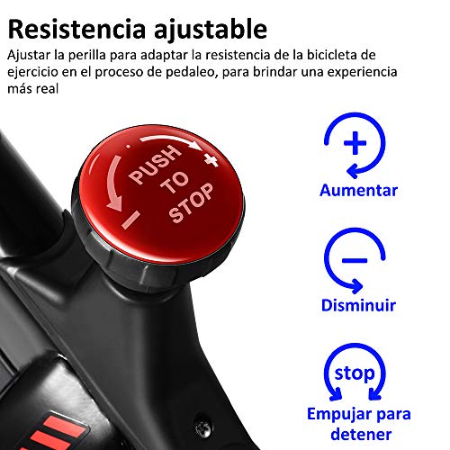 ONETWOFIT Bicicleta estática de Interior con Monitor, Asiento Ajustable y manillares Bicicleta para Ciclismo para el hogar Entrenamiento Cardio OT212