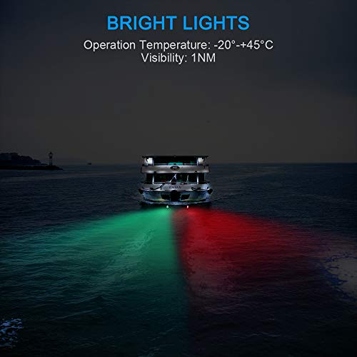 ONEVER 15 Luces LED de navegación para Barcos, Marine LED Lámpara de travesaño PC Impermeable Viga de un Barco oceánico Luces de Remolque Luces a Prueba de Salpicaduras Súper Brillante para Barcos