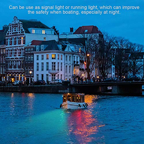 ONEVER 15 Luces LED de navegación para Barcos, Marine LED Lámpara de travesaño PC Impermeable Viga de un Barco oceánico Luces de Remolque Luces a Prueba de Salpicaduras Súper Brillante para Barcos