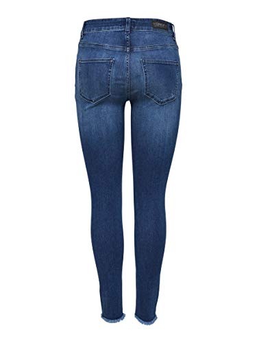 Only Nos Onlblush Mid Ank Raw Jeans Rea2077 Noos, Vaqueros Skinny para Mujer, Azul (Medium Blue Denim), W38/L34 (Talla del Fabricante: Medium)