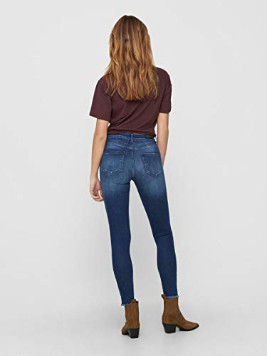 Only Nos Onlblush Mid Ank Raw Jeans Rea2077 Noos, Vaqueros Skinny para Mujer, Azul (Medium Blue Denim), W38/L34 (Talla del Fabricante: Medium)