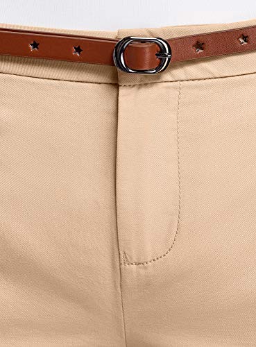 oodji Ultra Mujer Pantalones Chinos Básicos, Beige, ES 42 / L