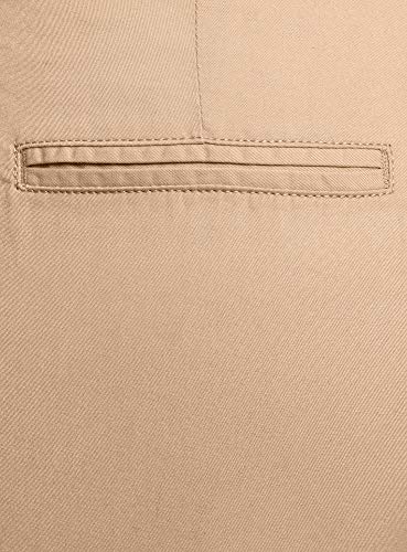 oodji Ultra Mujer Pantalones Chinos Básicos, Beige, ES 42 / L