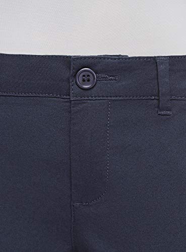 oodji Ultra Mujer Pantalones Chinos de Algodón, Azul, 36