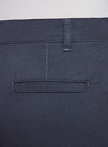 oodji Ultra Mujer Pantalones Chinos de Algodón, Azul, 36