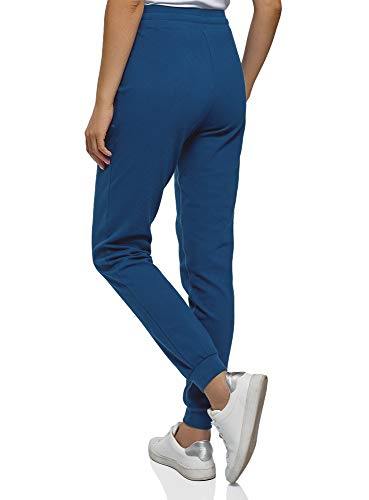 oodji Ultra Mujer Pantalones Deportivos con Cordones, Azul, S