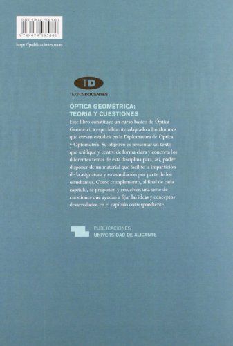 Óptica geométrica: teoría y cuestiones (Textos docentes)