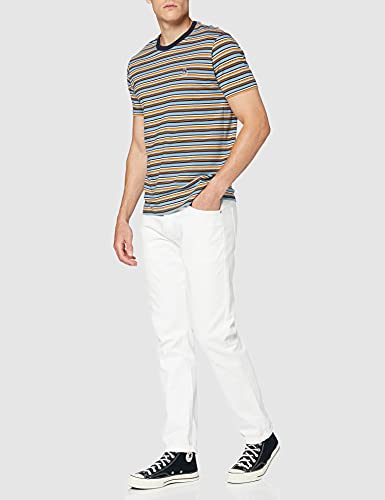 Original Pengun Multi Colour Horizontal Stripe Mock Neck T-Shirt Camiseta, Zafiro Oscuro, 413, XL para Hombre