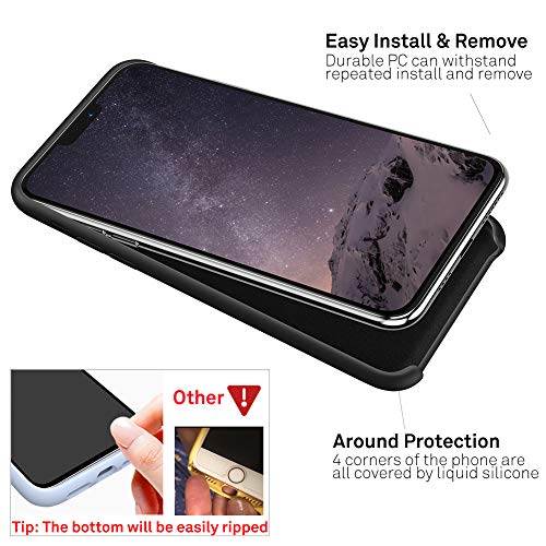 ORNARTO Funda Silicone Case para iPhone 11, Carcasa de Silicona Líquida Suave Antichoque Bumper para iPhone 11 (2019) 6,1 Pulgadas-Negro