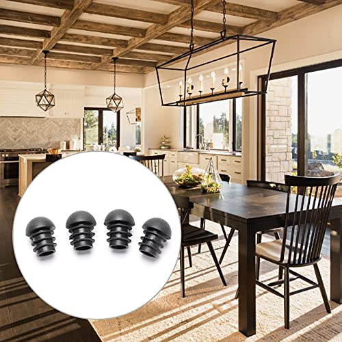 otutun Tapones de Plástico Redondas (25 mm), 36 piezas Tapas de Tubo Redondas para Sillas Tapón de Plástico Redondo Tapones Redondos de Plástico para muebles, silla, patas (negro)
