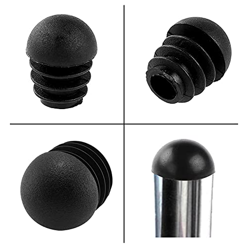 otutun Tapones de Plástico Redondas (25 mm), 36 piezas Tapas de Tubo Redondas para Sillas Tapón de Plástico Redondo Tapones Redondos de Plástico para muebles, silla, patas (negro)