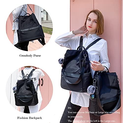 OUSIMEN Mochila Mujer Antirrobo Nylon Casual Bolsa Impermeable Bolso de Viaje Messenger Bag Backpack