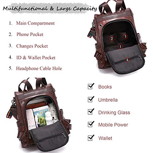 OUSIMEN Mochila Mujer Antirrobo Nylon Casual Bolsa Impermeable Bolso de Viaje Messenger Bag Backpack