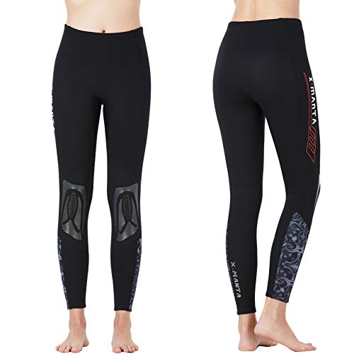 Owntop Pantalones de Neopreno para Hombres Mujeres Jóvenes - 3MM Trajes de Baño Térmico, Mallas de Traje de Buceo Protección Solar UV 50+ para Esnórquel, Buceo, XL