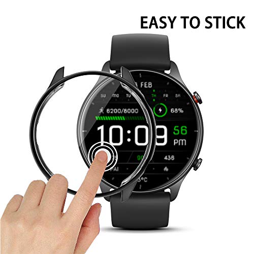 PaceBid Funda Compatible con Amazfit GTR 2e/GTR 2– Todo alrededor protector Funda de parachoques de silicona suave premium delgada Cubierta de goma transparente para Amazfit GTR 2e/GTR 2- Negro