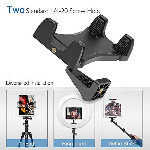 Padwa Lifestyle Universal Tablet Trípode Adaptador Montaje Clip Compatible con Selfie Stick Pole Camera Trípode Monopie Soporte Para tabletas iPad Pro iPad Mini iPad Air teléfono de 4.7" - 12.9"