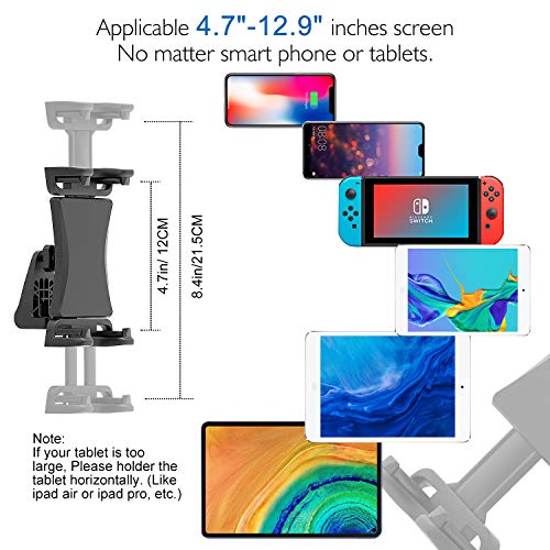 Padwa Lifestyle Universal Tablet Trípode Adaptador Montaje Clip Compatible con Selfie Stick Pole Camera Trípode Monopie Soporte Para tabletas iPad Pro iPad Mini iPad Air teléfono de 4.7" - 12.9"