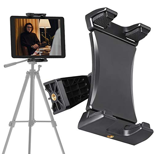 Padwa Lifestyle Universal Tablet Trípode Adaptador Montaje Clip Compatible con Selfie Stick Pole Camera Trípode Monopie Soporte Para tabletas iPad Pro iPad Mini iPad Air teléfono de 4.7" - 12.9"