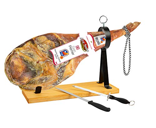 Paleta D.O.P. Teruel (4,5-6Kg) Gran Premier de Aire Sano + jamonero + cuchillo + chaira + estuche