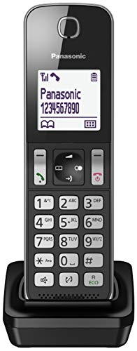 Panasonic KX-TGD310 - Teléfono fijo inalámbrico(LCD, identificador de llamadas, agenda de 120 números, bloqueo de llamada, modo ECO, reducción de ruido), Negro, TGD31 Solo