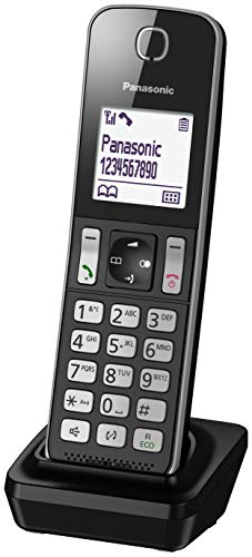 Panasonic KX-TGD310 - Teléfono fijo inalámbrico(LCD, identificador de llamadas, agenda de 120 números, bloqueo de llamada, modo ECO, reducción de ruido), Negro, TGD31 Solo