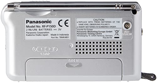 Panasonic RF-P150DEG-S - Radio portátil (150mW, FM/Am, Radio de Bolsillo, LED, Radio Analógica) Color Plata