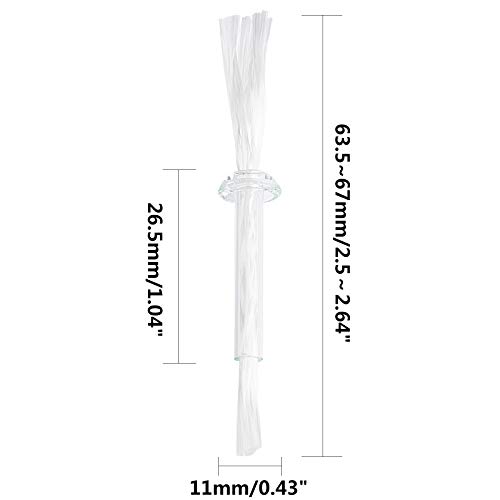 PandaHall 50 mechas de fibra de vidrio de repuesto para mechas de fibra de vidrio para lámparas de aceite, velas de vidrio