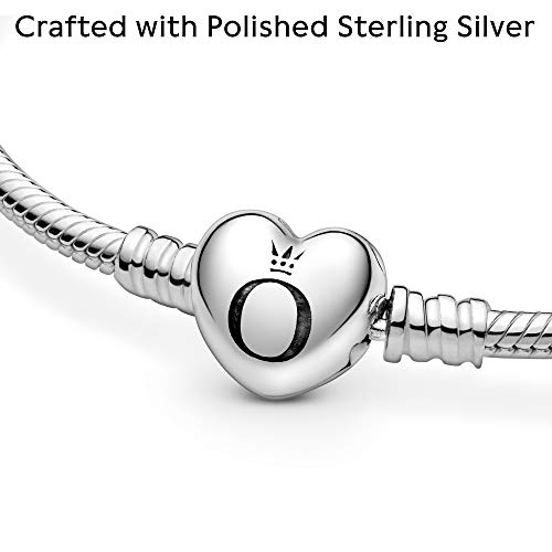 Pandora 590719-21 - Pulsera de plata de ley 925 con cierre Pandora en forma de corazón, para mujer, 21 cm