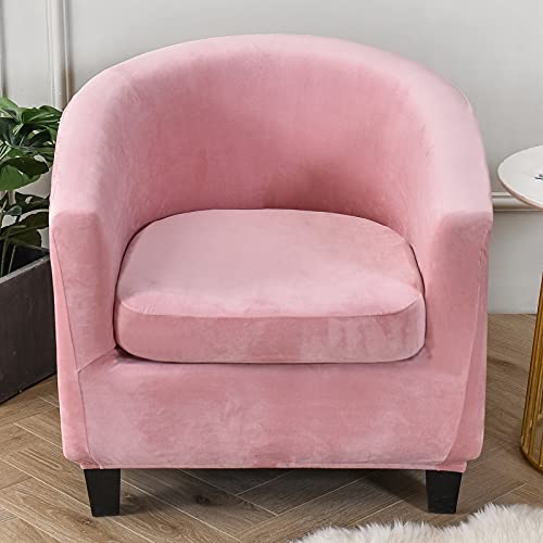 papasgix Funda de Sillón Chesterfield Elasticas,2 Piezas Cubre Fundas de Sofá Chester 1 Plaza Terciopelo Lavables,Fundas Protector de Butaca Elegante para Dormitorio Recepción(Rosa，2)