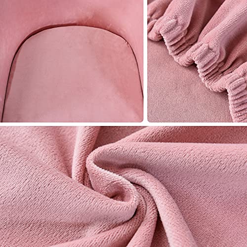 papasgix Funda de Sillón Chesterfield Elasticas,2 Piezas Cubre Fundas de Sofá Chester 1 Plaza Terciopelo Lavables,Fundas Protector de Butaca Elegante para Dormitorio Recepción(Rosa，2)