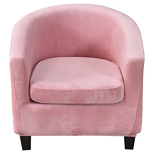 papasgix Funda de Sillón Chesterfield Elasticas,2 Piezas Cubre Fundas de Sofá Chester 1 Plaza Terciopelo Lavables,Fundas Protector de Butaca Elegante para Dormitorio Recepción(Rosa，2)