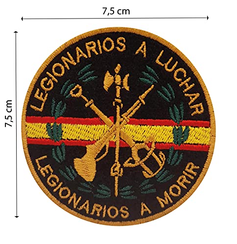 Parche bordado Emblema militar Legionario (7,5cm x 7,5cm). Parche termoadhesivo para planchar o coser sobre camisetas, chaquetas, mochilas, gorras, etc