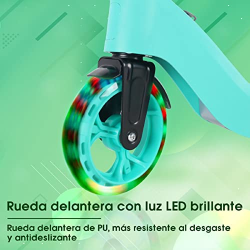 Patinete electrico niños, TOEU Patinete electrico niño, Altura Ajustable, Luz LED Intermitente ,Patinete electrico niños 3 a 10 años , hasta 8 km/h, Gama 7.5km