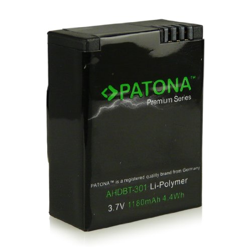 PATONA 2X Premium Bateria AHDBT-302 Compatible con GoPro HD HERO3 Hero 3+, de Calidad Probada y fiable