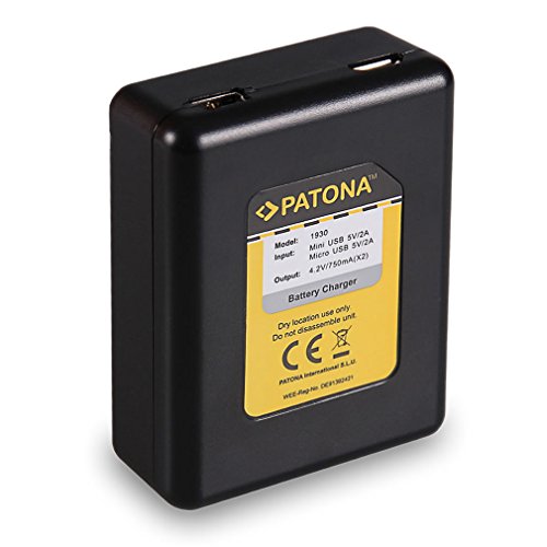 PATONA Cargador Doble para GMICP902937 Bateria Compatible con Garmin Virb Ultra 30, 010-01529-03, 010-12389-15