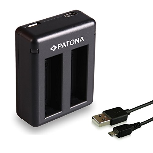 PATONA Cargador Doble para GMICP902937 Bateria Compatible con Garmin Virb Ultra 30, 010-01529-03, 010-12389-15