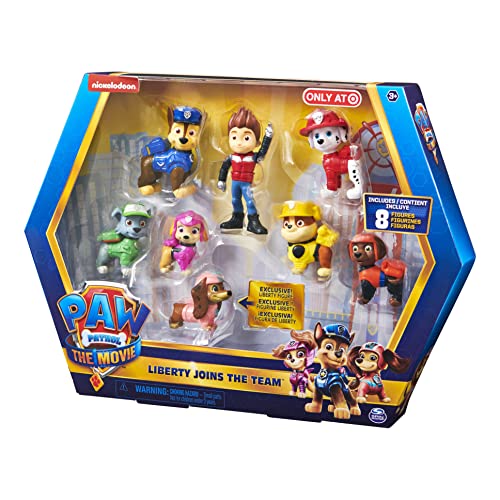 PAW PATROL Liberty Joins The Team Paquete de Regalo de 8 Figuras con Figura Coleccionable Exclusiva, Juguetes para niños a Partir de 3 años