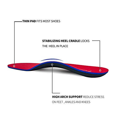 PCSsole Orthotic Arch Support Inserciones de calzado Plantillas para pies planos, dolor en los pies, fascitis plantar, plantillas para hombres y mujeres (EU41-42(27cm))