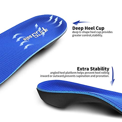 PCSsole Plantillas ortopédicas de soporte de arco alto para pies planos, fascitis plantar, sobrepronación, supinación, inserto de calzado semi personalizado para hombres y mujeres Hijo EU41-42