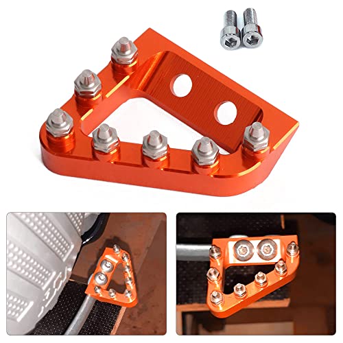 Pedal Freno Moto,Pedal de Freno Trasero Moto Universal CNC Aluminio Freno Trasero Pedales para K.T.M SXF EXC XCF 2016-2018-Naranja