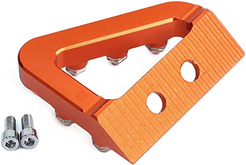 Pedal Freno Moto,Pedal de Freno Trasero Moto Universal CNC Aluminio Freno Trasero Pedales para K.T.M SXF EXC XCF 2016-2018-Naranja