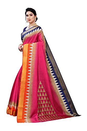 Peegli Saree Abstracto Rosa De Mujer India Con Pieza De Blusa Sari De Lino 6 Yardas Regalo Para Niñas