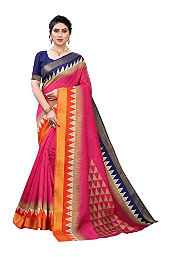 Peegli Saree Abstracto Rosa De Mujer India Con Pieza De Blusa Sari De Lino 6 Yardas Regalo Para Niñas