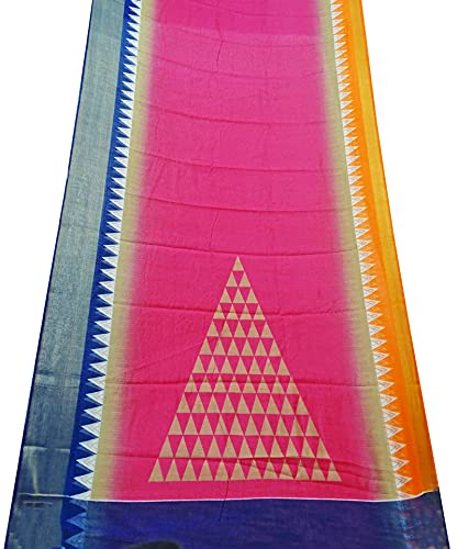 Peegli Saree Abstracto Rosa De Mujer India Con Pieza De Blusa Sari De Lino 6 Yardas Regalo Para Niñas