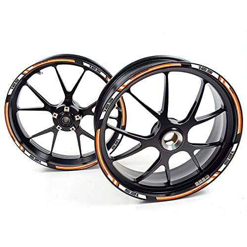 Pegatina 125 Moto Duke para 2 llanta 125 SX EXC RC Adventure Super R Rueda Cintas Adhesivo Vinilo (Naranja)