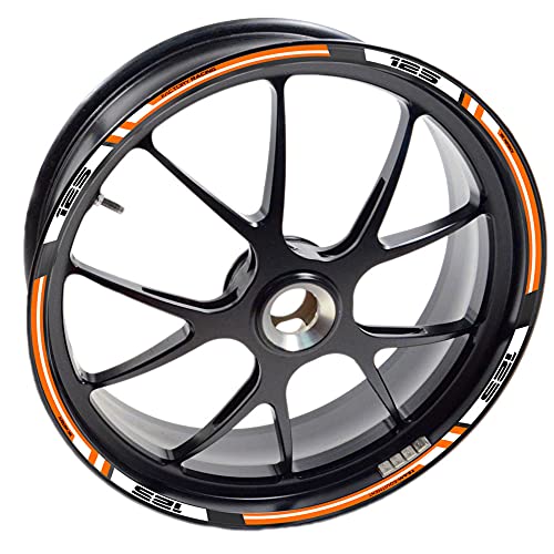 Pegatina 125 Moto Duke para 2 llanta 125 SX EXC RC Adventure Super R Rueda Cintas Adhesivo Vinilo (Naranja)