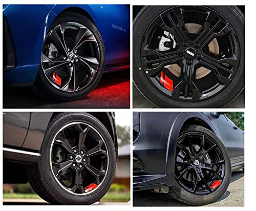 Pegatinas para llantas de coche, 6 unidades, color rojo