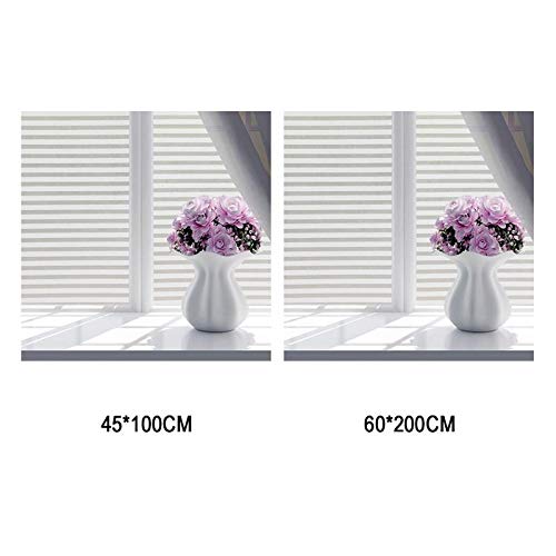 Película de Vidrio Esmerilado Blanco de Color Esmerilado película de Ventana de Rayas de privacidad Opaca película de decoración de Puertas y Ventanas para el hogar F 50x200cm