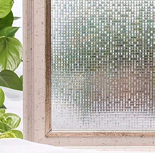 Película para Ventanas de decoración de privacidad Adhesivo de Vidrio de Vinilo Esmerilado electrostático de PVC de Mosaico 3D película para Puertas y Ventanas de casa O 30x200cm