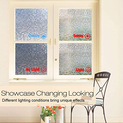 Película para Ventanas de decoración de privacidad Adhesivo de Vidrio de Vinilo Esmerilado electrostático de PVC de Mosaico 3D película para Puertas y Ventanas de casa O 30x200cm